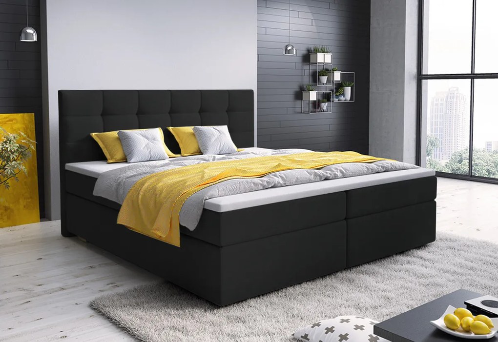 GLOSE kárpitozott boxspring ágy, 160x200, cosmic 160 + topper