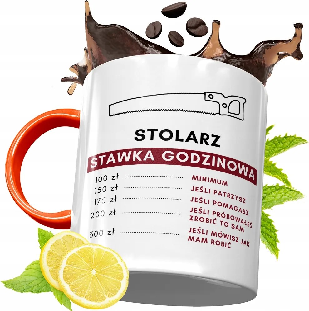 Narancssárga Bögre Asztalos Ácsoknak Ajándék fényképes nyomattal