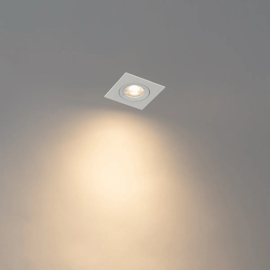 6 db-os beépíthető spotlámpa szett fehér, négyzet alakú, GU10, 50 mm, IP44 - Xena