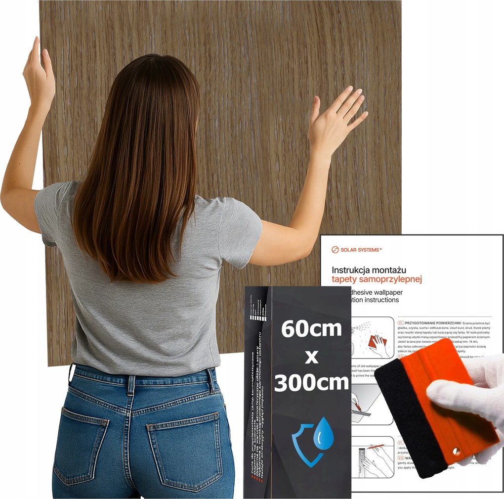 Öntapadós Vízálló Tapéta Konyha Falra Bútor Világos Dió