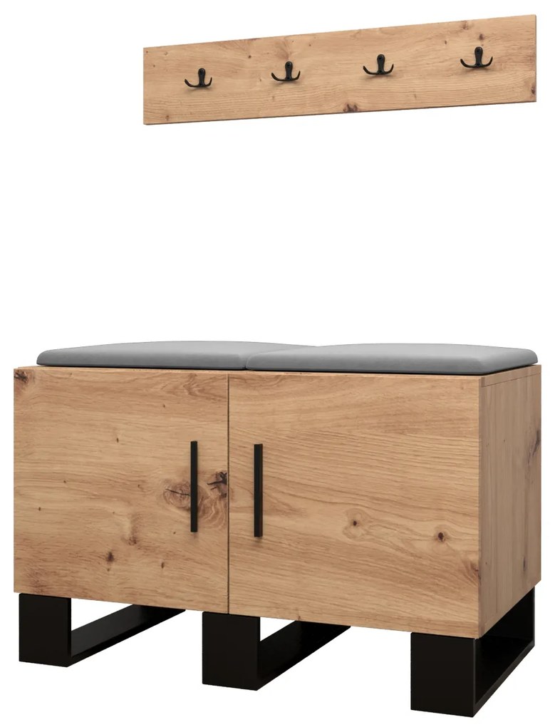 Előszobabútor Amanda 21 (artisan tölgy + sötétszürke). 1086040