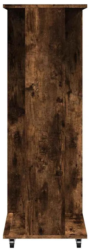 füstös tölgy szerelt fa ruhásszekrény kerékkel 102x38x110 cm