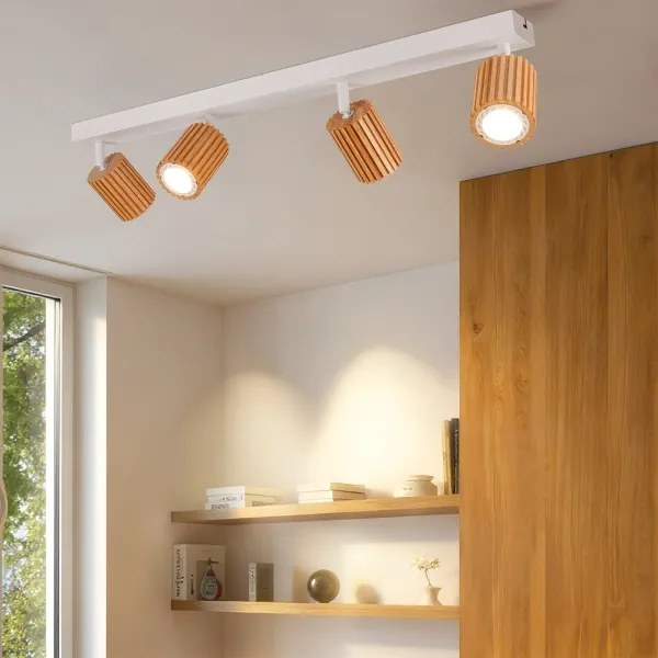 Brilagi - Spotlámpa MODERN WOOD 4xGU10/8W/230V fa/fehér