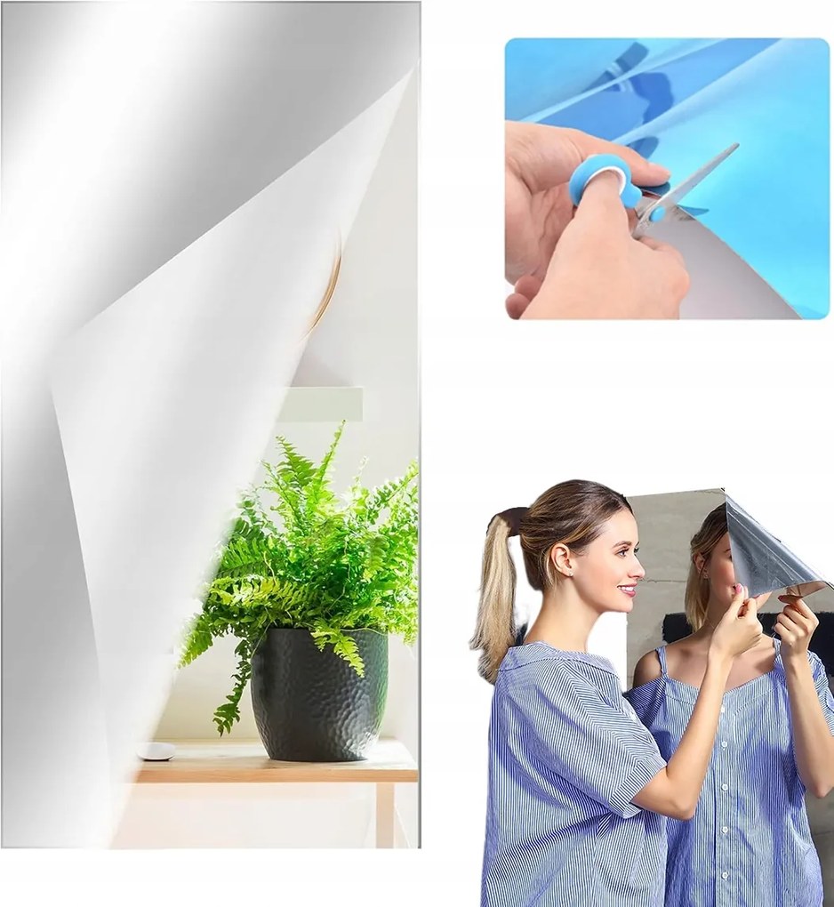 Fali Tükör, Öntapadós, 60 X 200CM, Hd Üveg, Hálószobába, Nappaliba