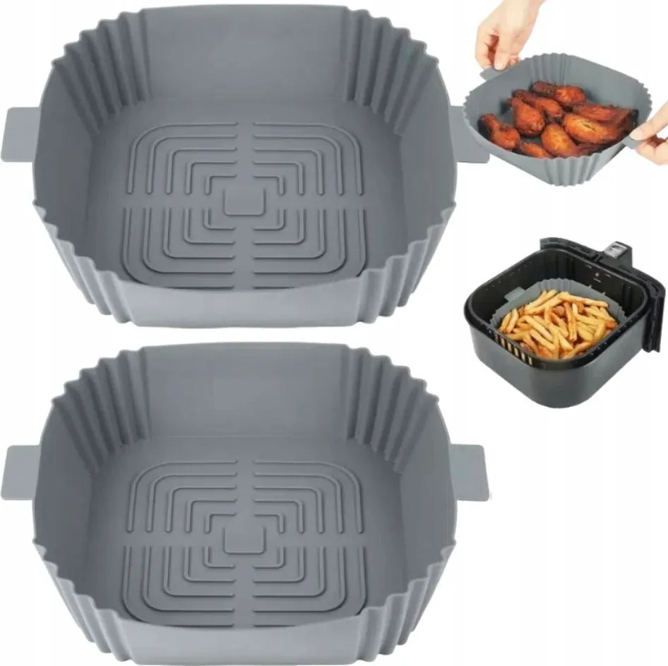 2 Db Szilikon Utántöltő Air Fryer Olajsütőhöz Kosár
