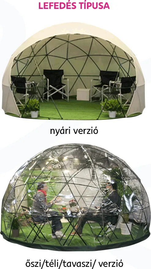 Kerti pavilon, nyári/téli változat, 3,6x2,2m, IGLU