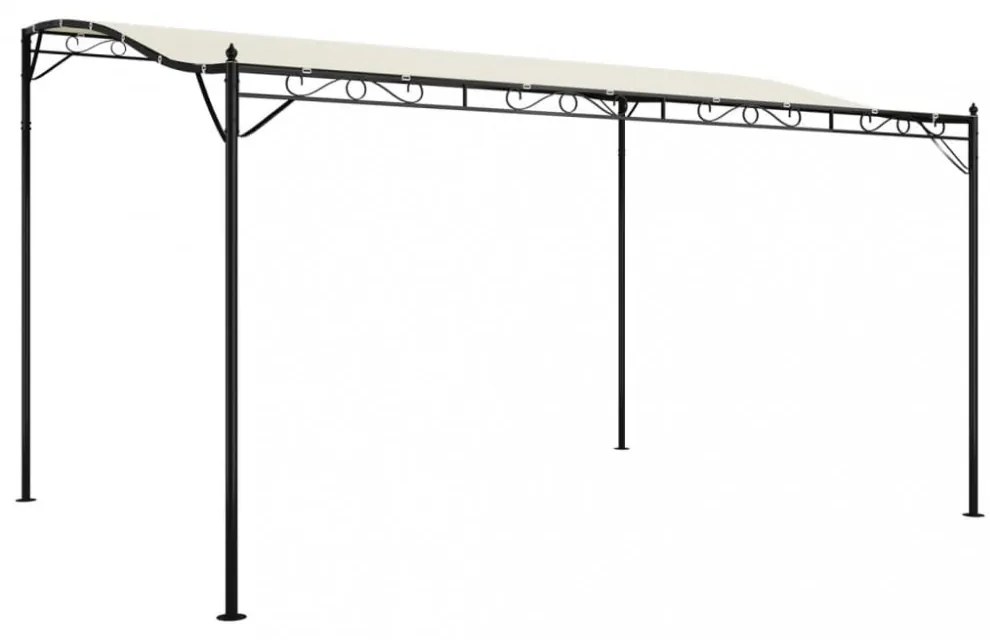 krémszínű szövet és acél pavilon 4 x 3 m 180 g/m²