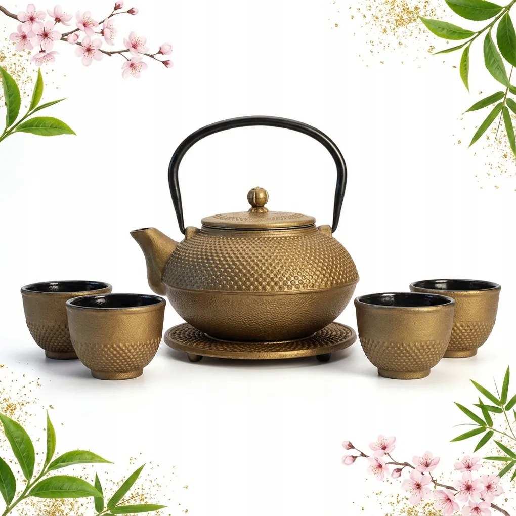 Öntöttvas Vízforraló 1,5L Teafőző 4 Db-os Szett 5 db-os Ajándék