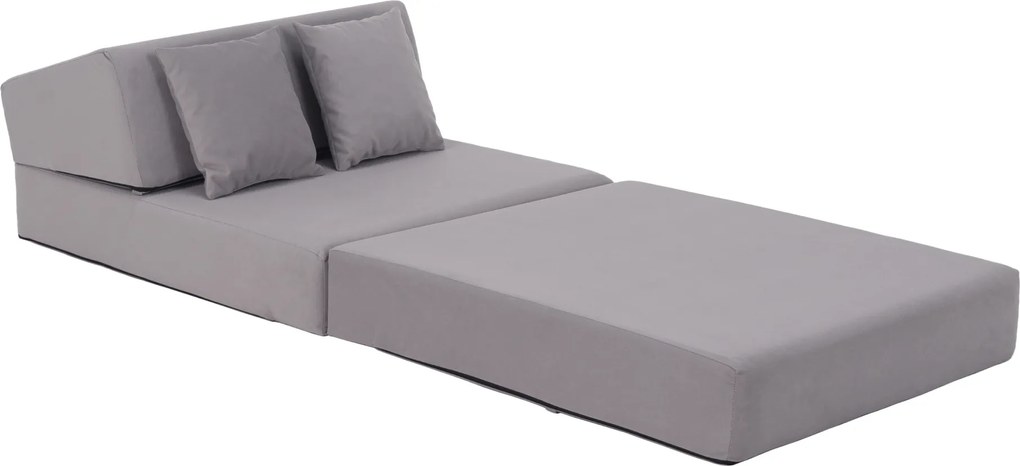 Összecsukható matrac/fotel, 2v1, világosszürke, PELOS