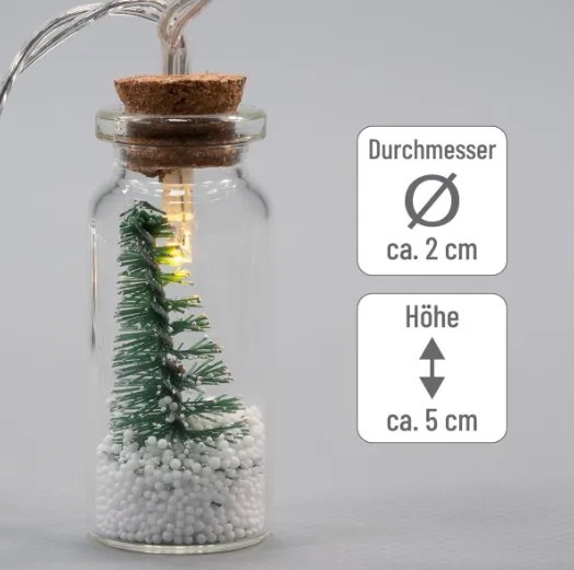 Lámpák készlete "Mini üveg" 8 LED meleg fehér elemes időzítő