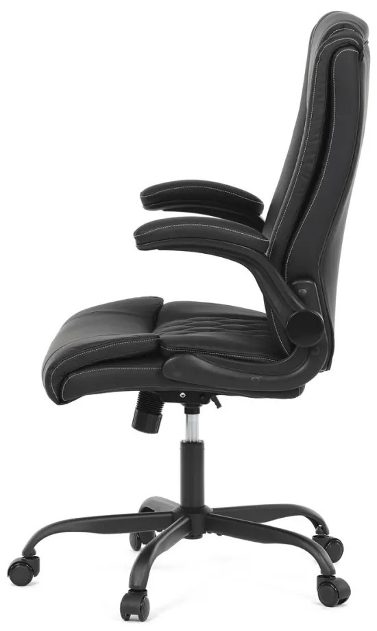 Scaun pivotant de birou negru Eco piele tapițată KA-Y344