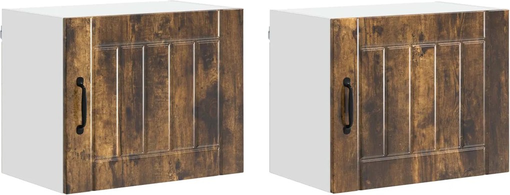 vidaXL Konyhaszekrény 2 pcs Füstölt tölgy 50 x 31 x 40 cm Faanyag