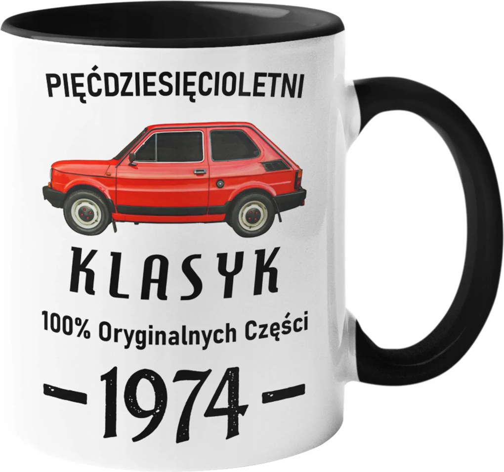 Bögre 50. Születésnapra Fiat 126p Bébi 1974 Klasszikus Ajándék 330ml+CSOMAG