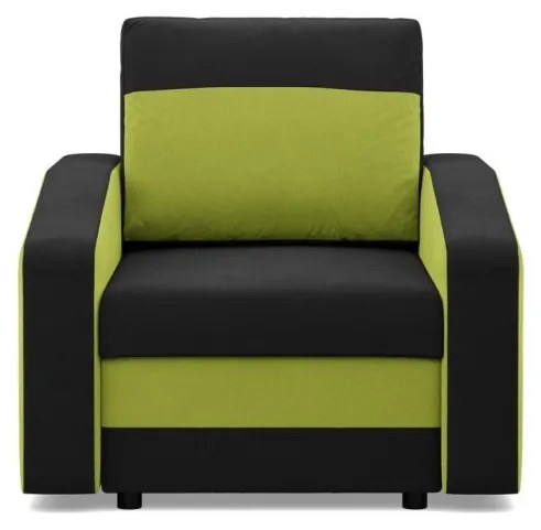Hewlet fotel, szövet anyag, hab töltet, fekete - zöld