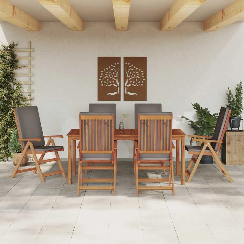 Kerti Szék párnával 6 pcs Barna 57 x 71.5 x 104cm Tömör tíkfa