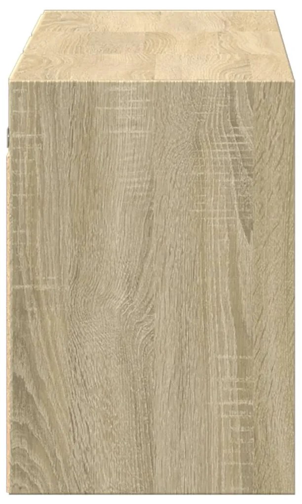 sonoma tölgy színű fali TV-szekrény LED-ekkel 130x31x45 cm