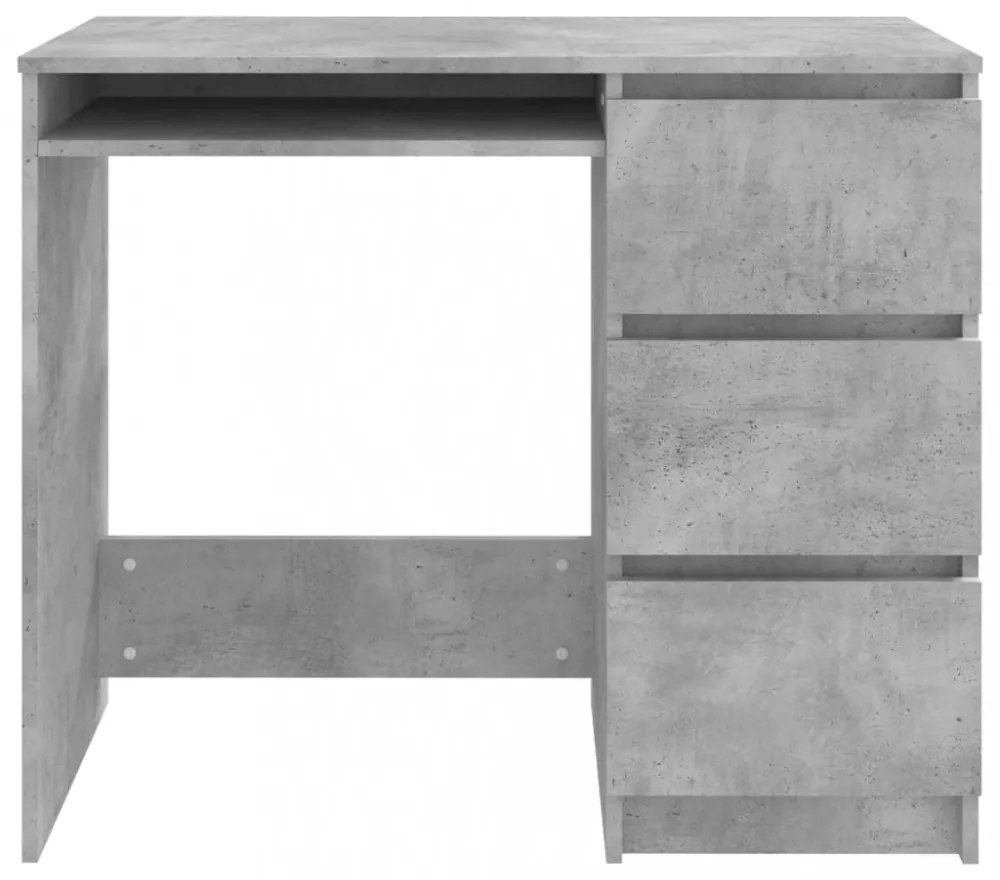 betonszürke szerelt fa íróasztal 90 x 45 x 76 cm