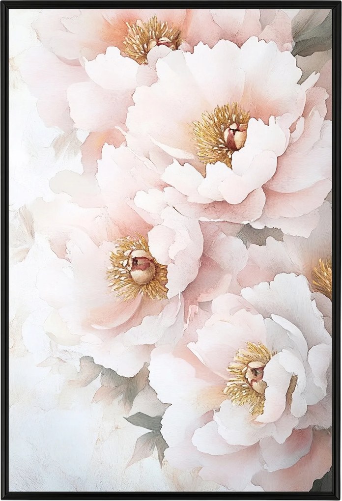 Poszter Keret Alumínium Természet Virágok Peonie Bazsarózsa Glamour Makró 40x60