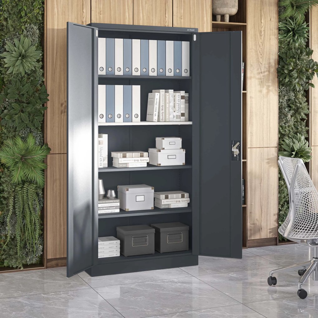 Fém iratszekrény JAN H, 900 x 1950 x 400 mm, antracit