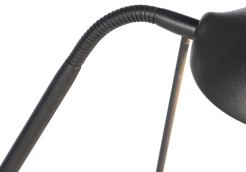 Álló lámpa fekete olvasólámpával, LED-del és dimmerrel - Diva 2