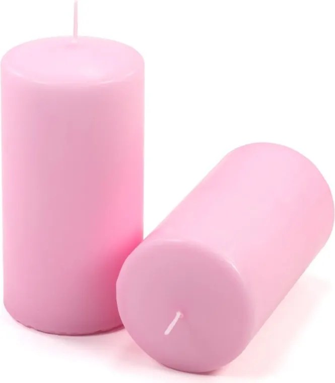 Gyertya készlet 15 cm Ø 7,5 cm 2 db rózsaszín