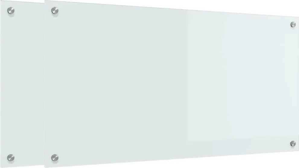 vidaXL Konyhai splashback 2 pcs Fehér 100 x 50 cm edzett üveg