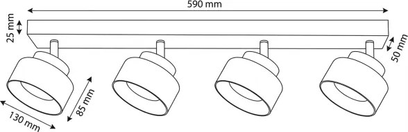 Brilagi - AURA LUX 4xGX53/30W/230V spotlámpa, fekete/füstszínű