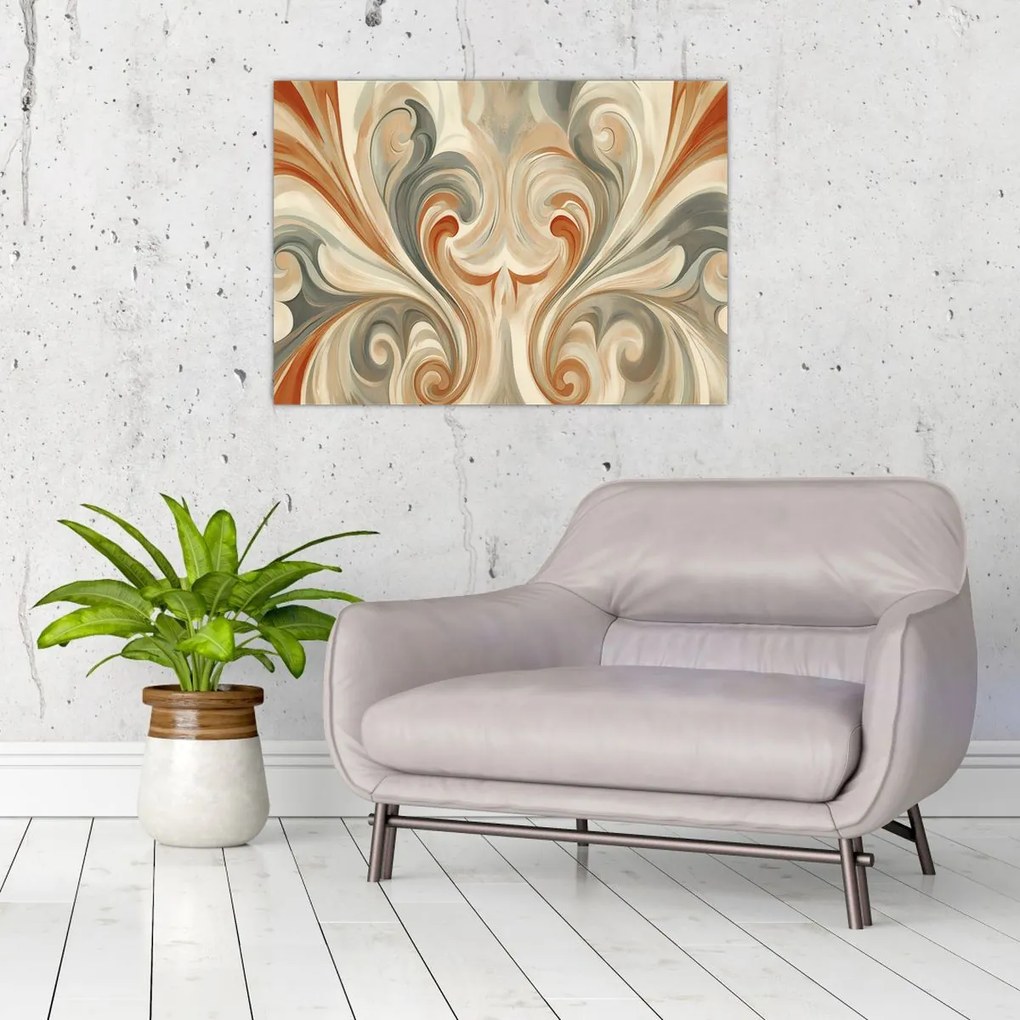 Kép - Örvények földszínekkel (70x50 cm)
