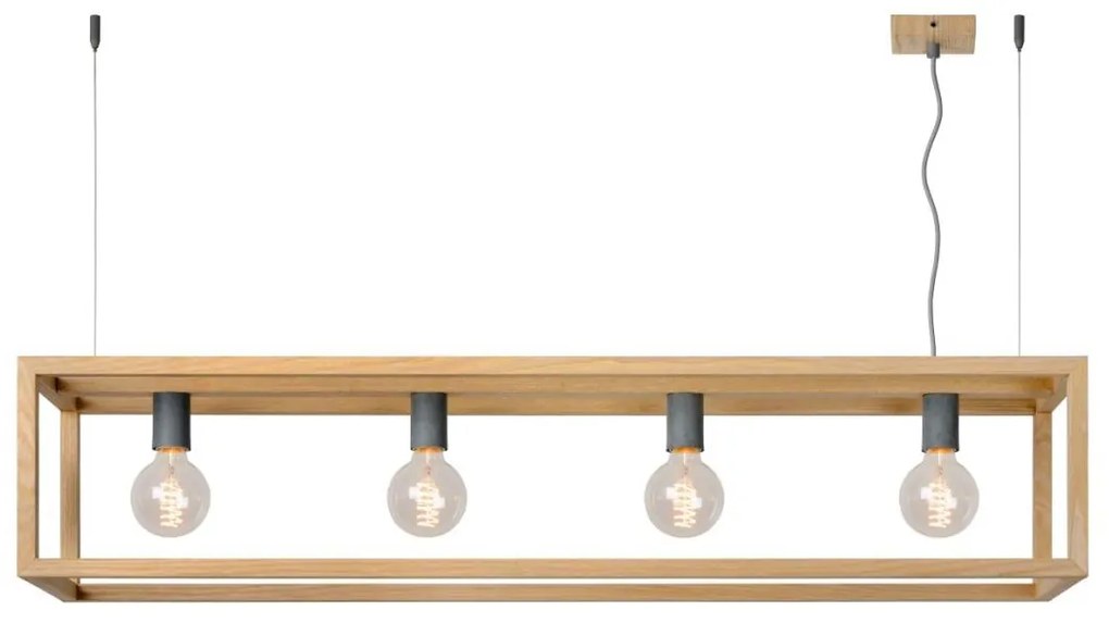 Lucide 31472/04/72 - Függeszték ORIS 4xE27/60W/230V bézs
