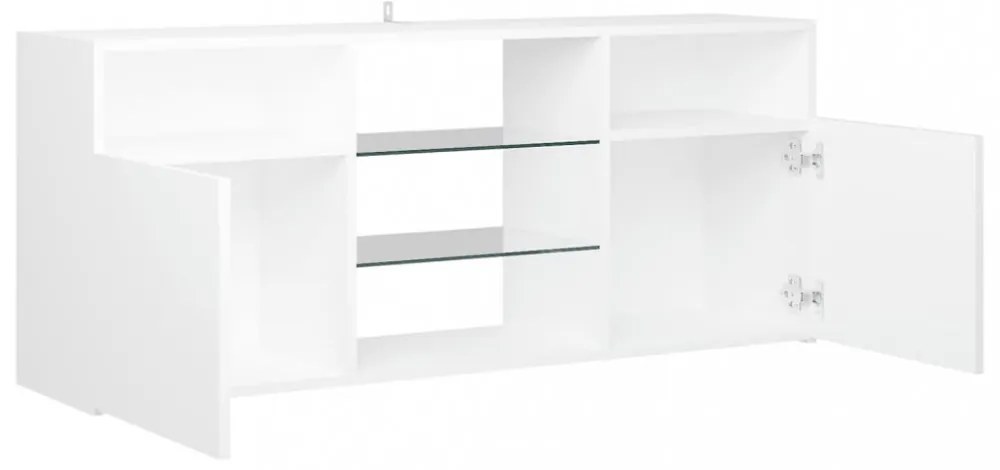 fehér TV-szekrény LED lámpákkal 120 x 30 x 50 cm