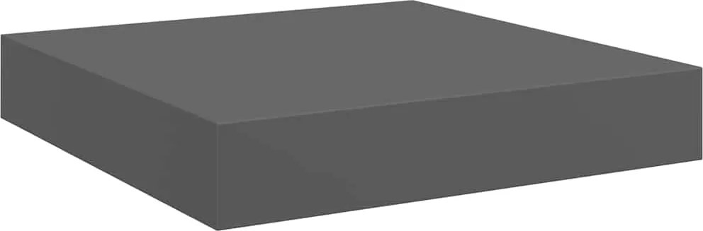 vidaXL magasfényű szürke MDF lebegő fali polc 23 x 23,5 x 3,8 cm
