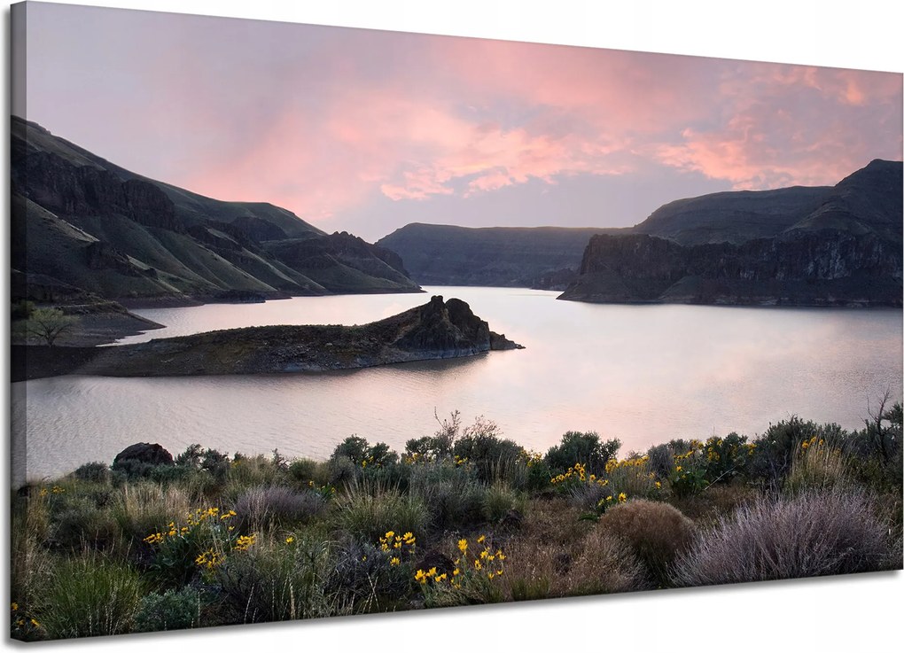 Vászonkép Természet Hegyek Víz Ég Virágok Növények 120x70