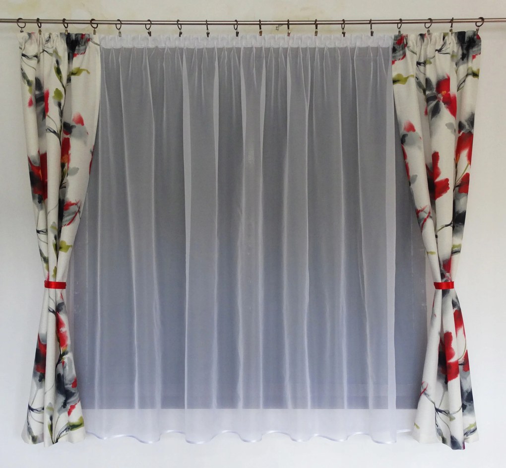 Mg Kpl Függöny Fátyol Függöny Virágok 1654 Újdonság!
