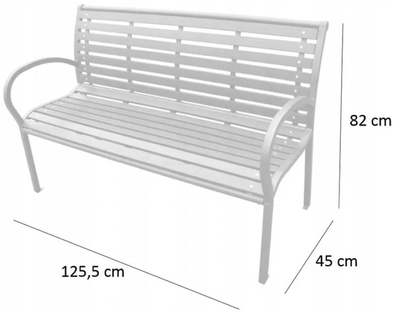 Modern kerti pad 125 x 60 x 80 cm - sötétbarna