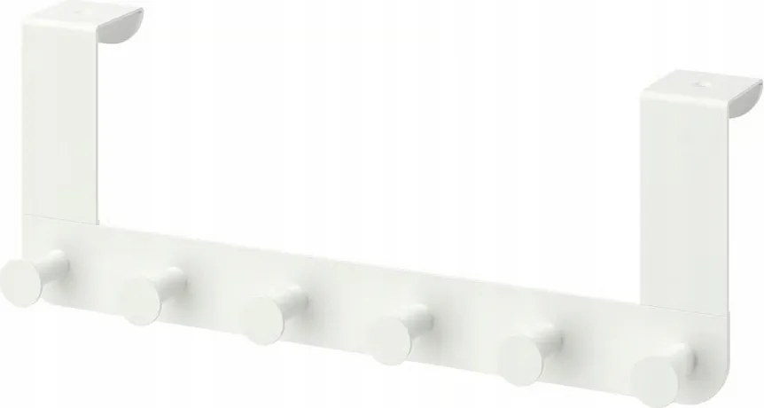 Ruhatartó akasztó 6 férőhelyes ajtóra fehér 35x13 cm otthon rendszerezés