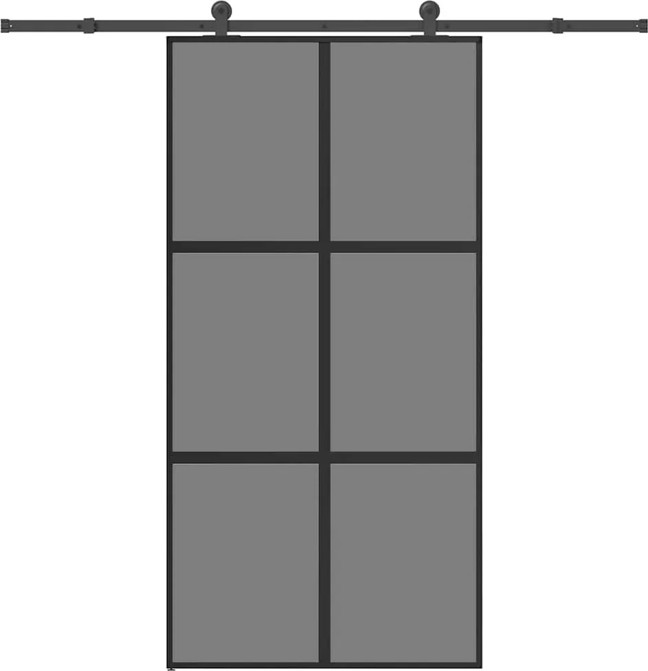 vidaXL tolóajtó vasalatokkal 102,5x205 cm edzett üveg&Alumínium