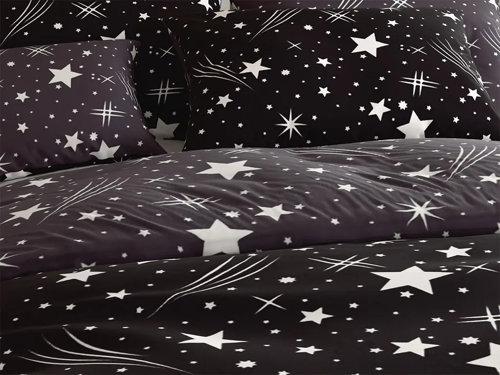 Mikroszálas ágyneműhuzat NIGHT SKY fekete-szürke Ágyneműhuzat mérete: 70 x 90 cm | 140 x 200 cm