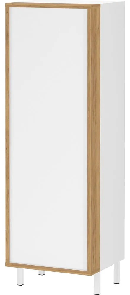 Fehér magas-keskeny fürdőszoba szekrény 39x120 cm Topeka – Germania