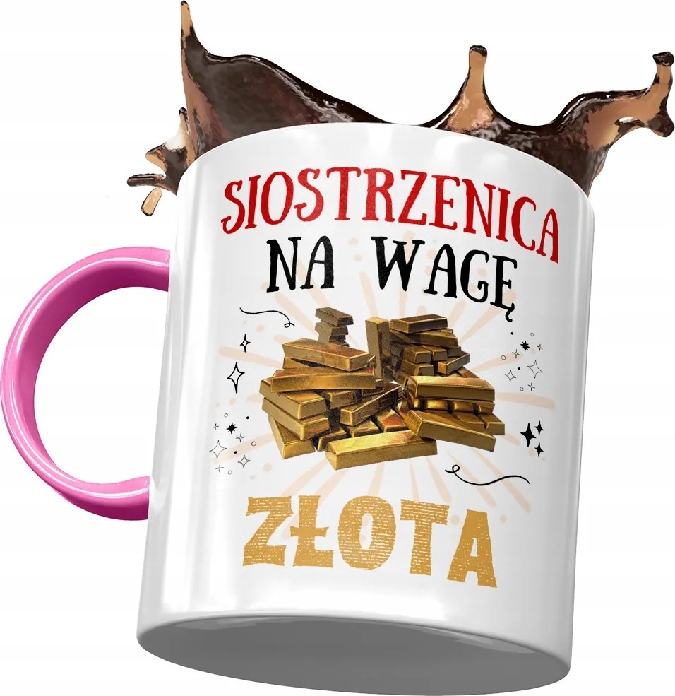 Rózsaszín Bögre Unokahúgnak Születésnapra Ajándék Nyomtatott Fotóval