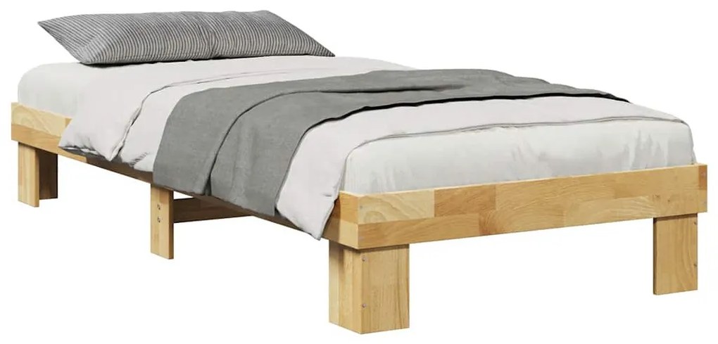 ágykeret matrac nélkül 75x190 cm tömör fa tölgyfa