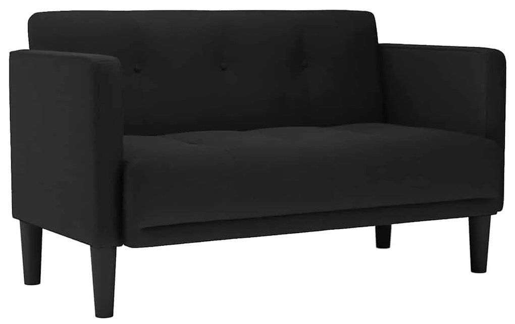 fekete szövet loveseat kanapé 111 cm