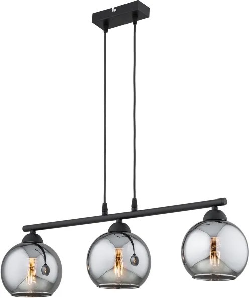 Brilagi - DIOR kábeles függőlámpa 3xE27/60W/230V fekete/füstszürke