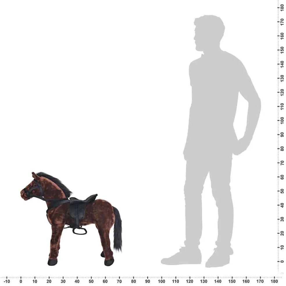 sötétbarna álló ló plüssjáték XXL
