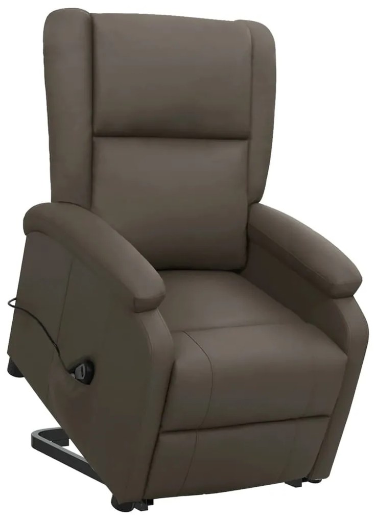 Szürke műbőr felállást segítő fotel