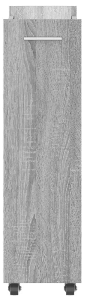 szürke sonoma színű szerelt fa szekrény kerekekkel 60x22x79 cm