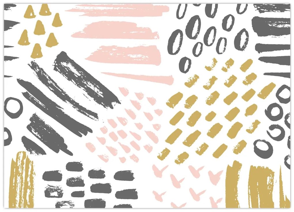 Kép - Absztrakt stroke-ok (70x50 cm)