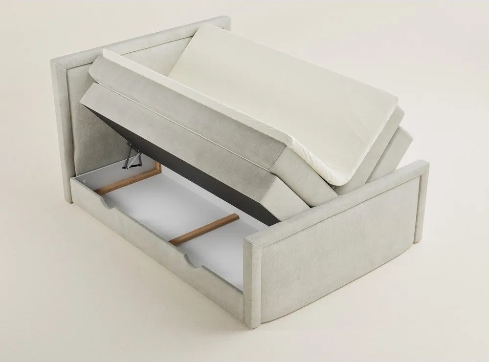 Krémszínű ágyneműtartós boxspring ágy 200x200 cm Fresco – Maison de Rêve