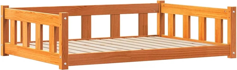 vidaXL Kutyafekhely Faggyú barna 100 x 70 x 28 cm Tömör fenyőfa