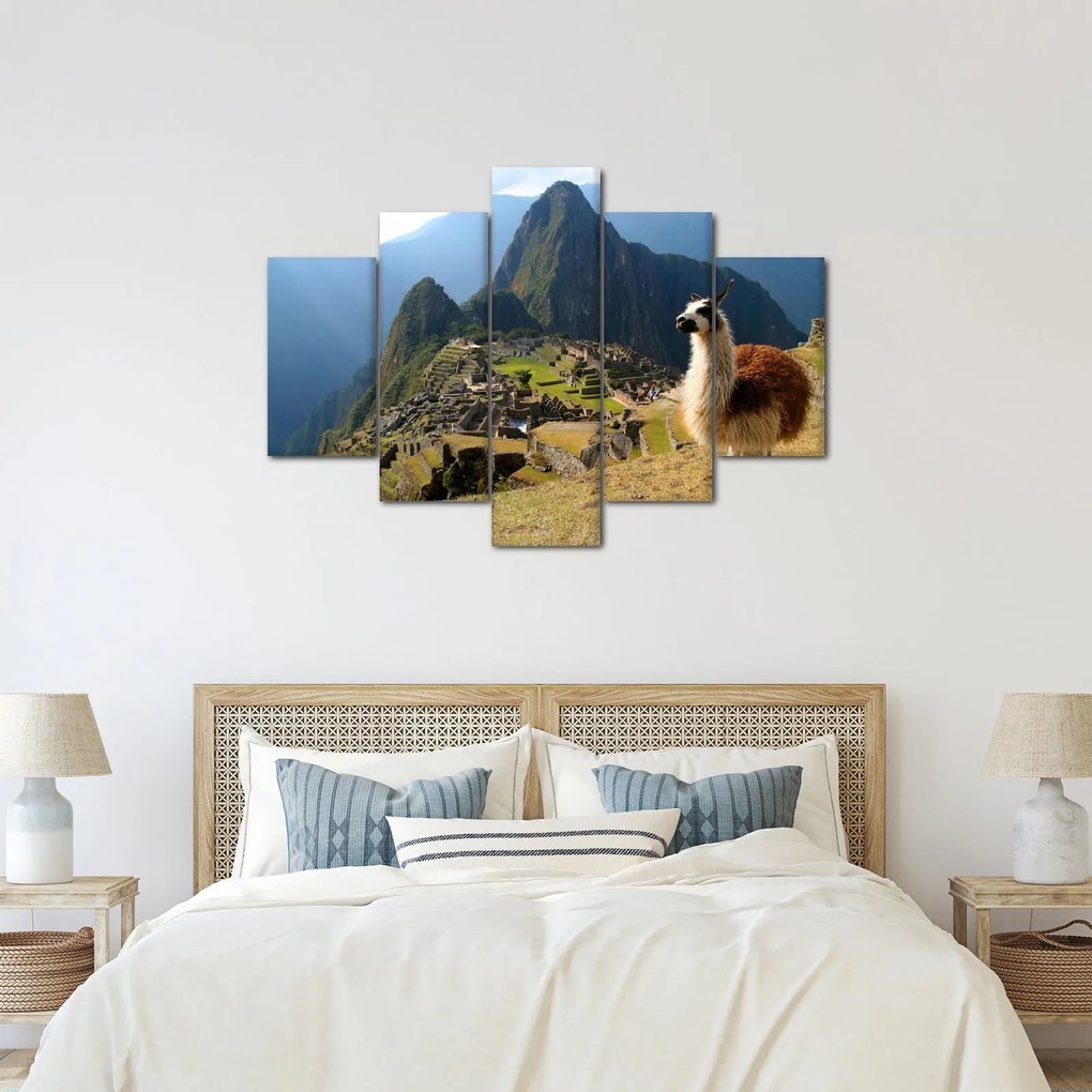 Kép - Láma és Machu Picchu (150x105 cm)