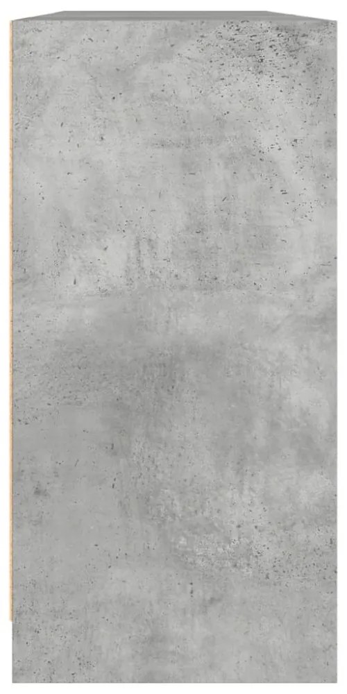 betonszürke szerelt fa könyvespolc ajtókkal 204x37x75 cm